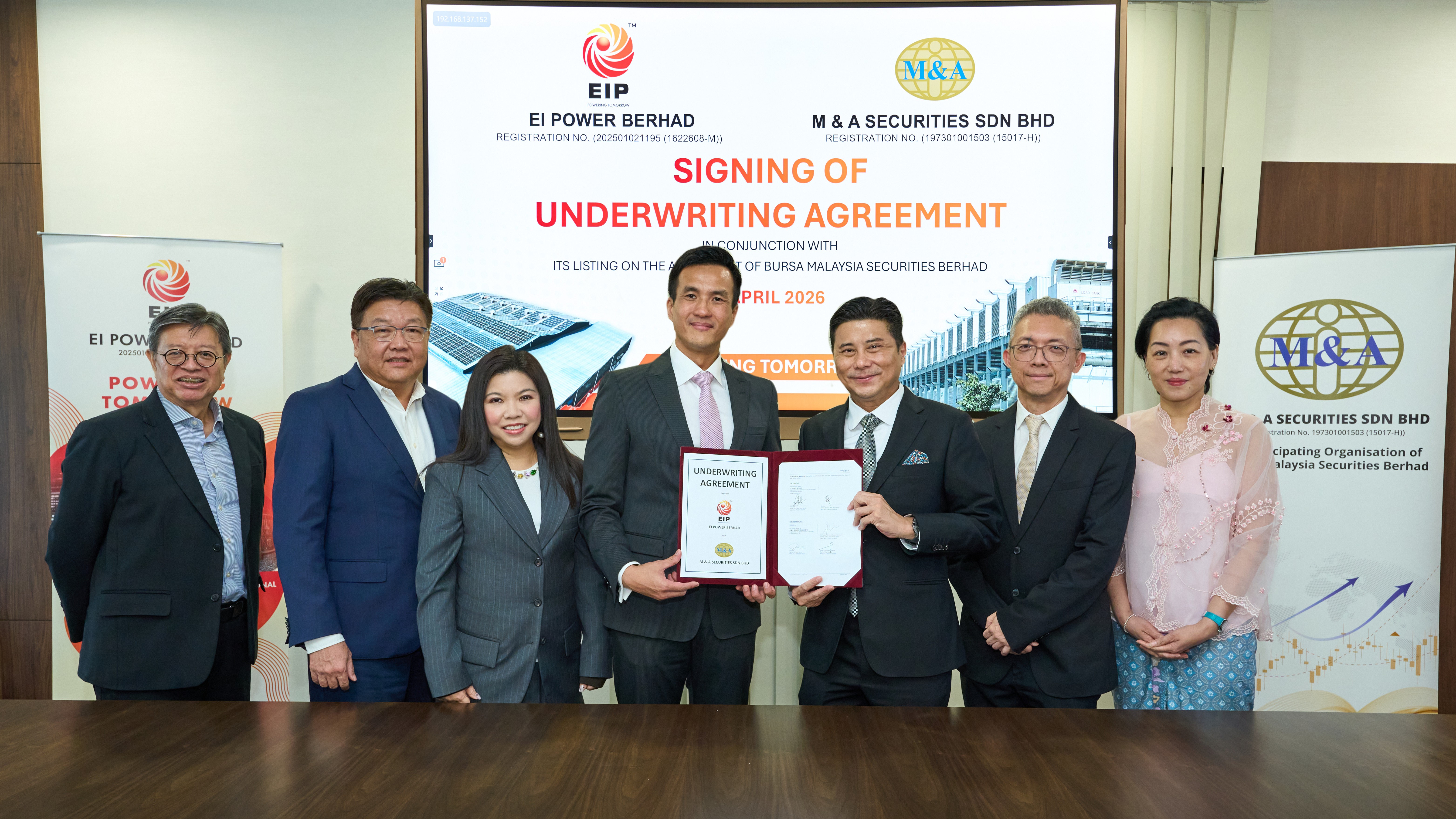 Ace-Market Bound EI Power Berhad Inks Underwriting Agreement With M&A Securities