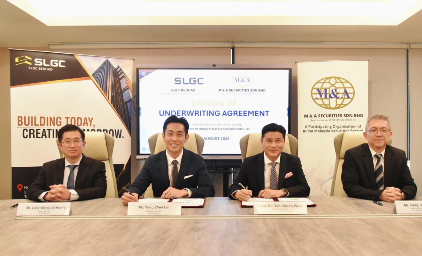 SLGC Berhad Signs Underwriting Agreement with M & A Securities for ACE Market IPO